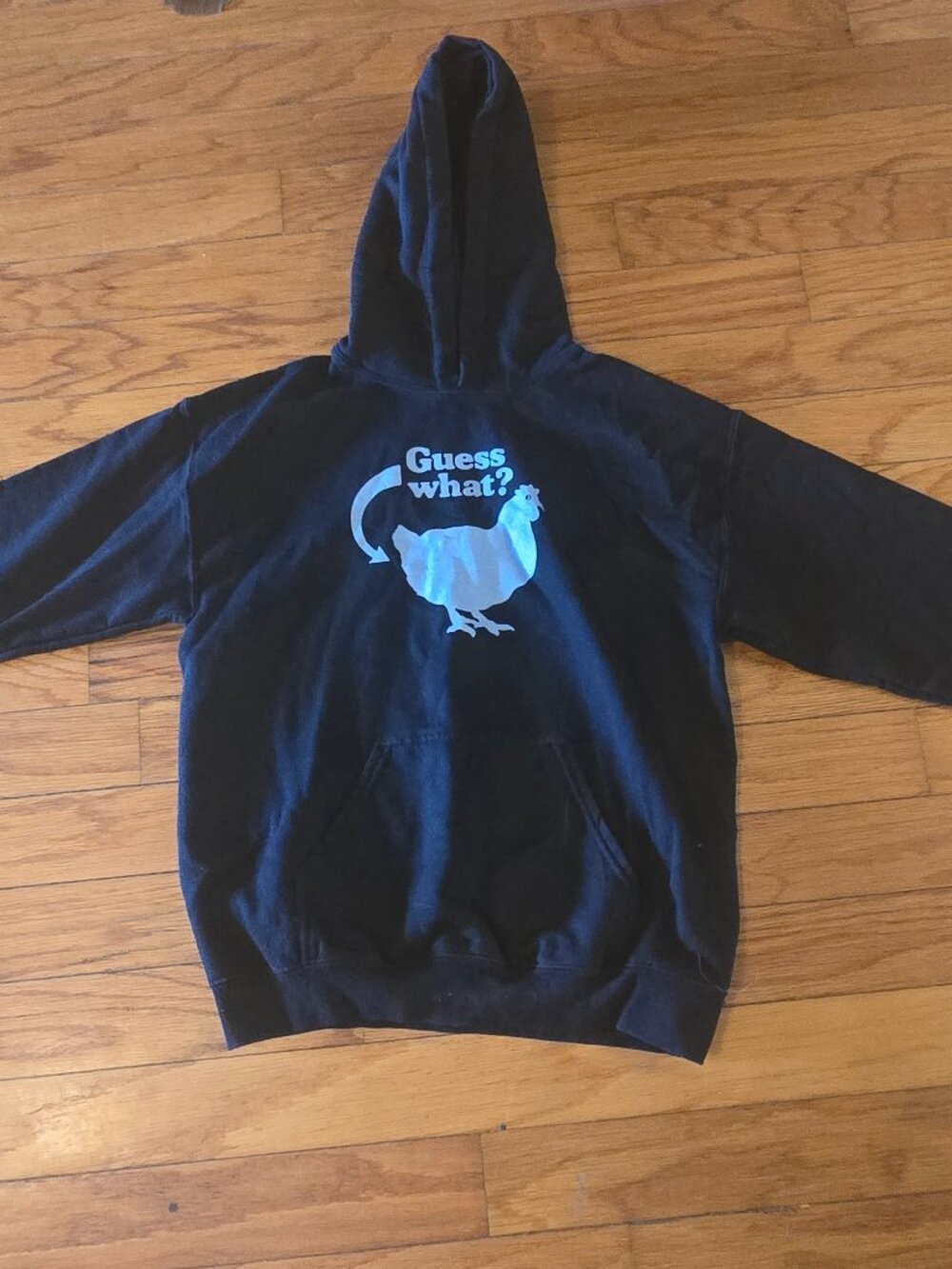 Gilman Guess What? Black Chicken Sweatshirt. Size M